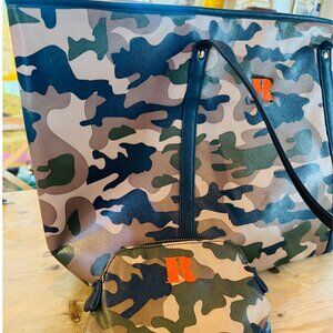 Mark & Graham Camo Tote Bag w/ Matching Pouch